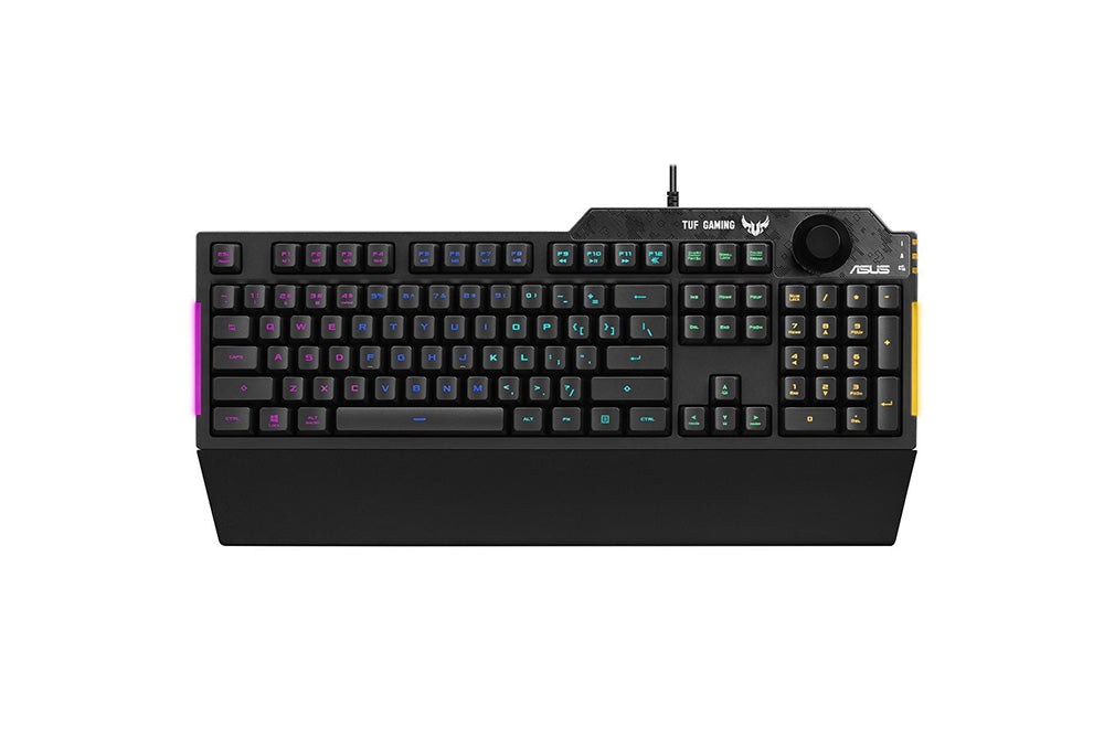 კლავიატურა თამაშებისთვის (გეიმინგ) ASUS TUF Gaming K1 განათებით, ხმის კონტროლერით