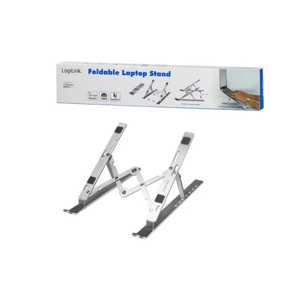 ალუმინის სადგამი ლეპტოპისთვის LogiLink (თავსებადია 10” - 16” -მდე ზომის ლეპტოპებთან) - AA0134