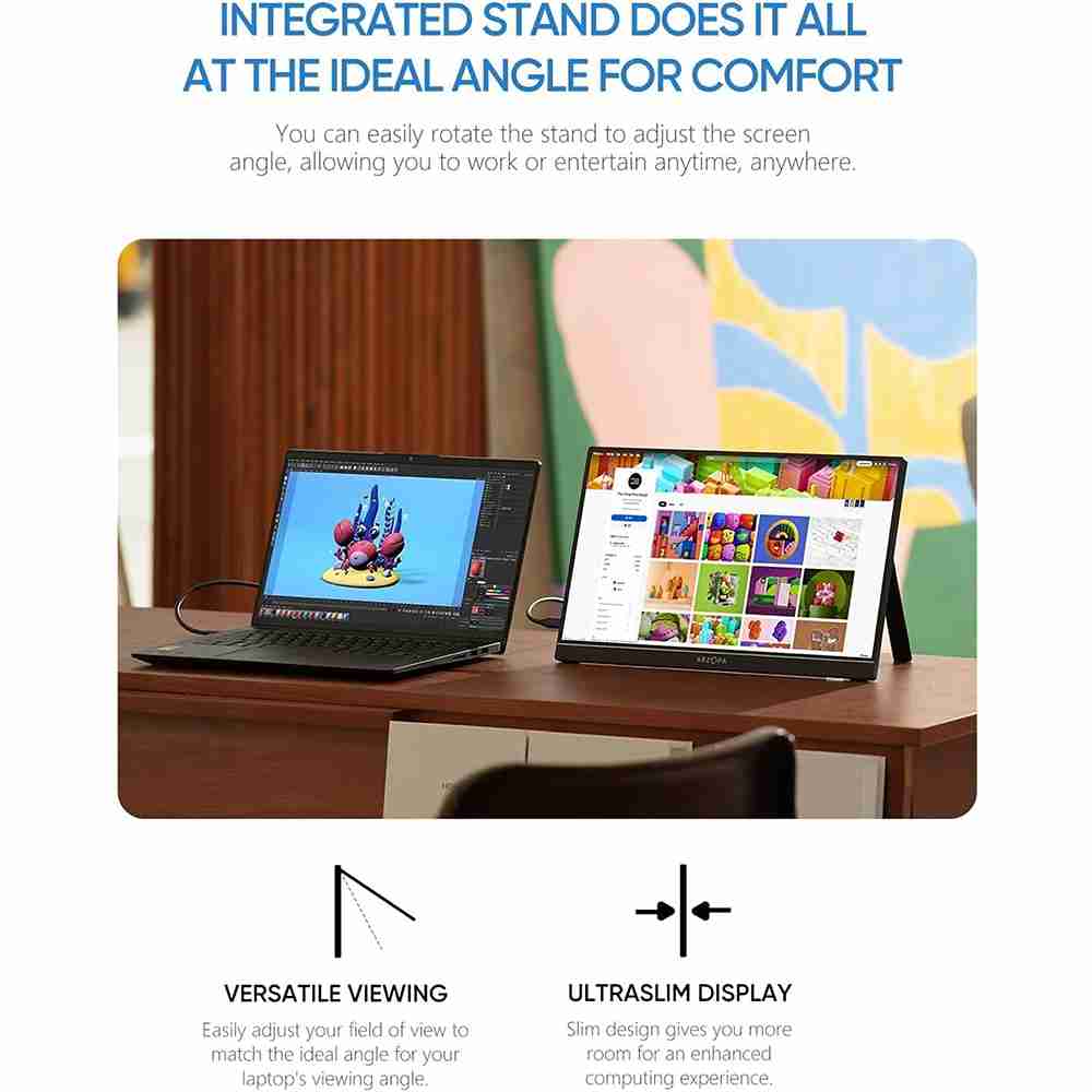 პორტატული მონიტორი ARZOPA A1T 15.6“ IPS FHD