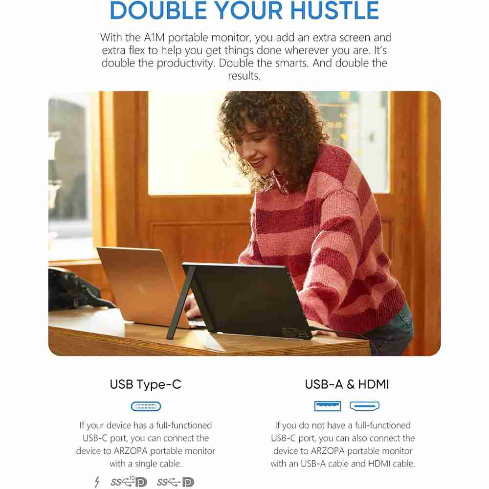 პორტატული მონიტორი ARZOPA A1M 17.3“ IPS FHD