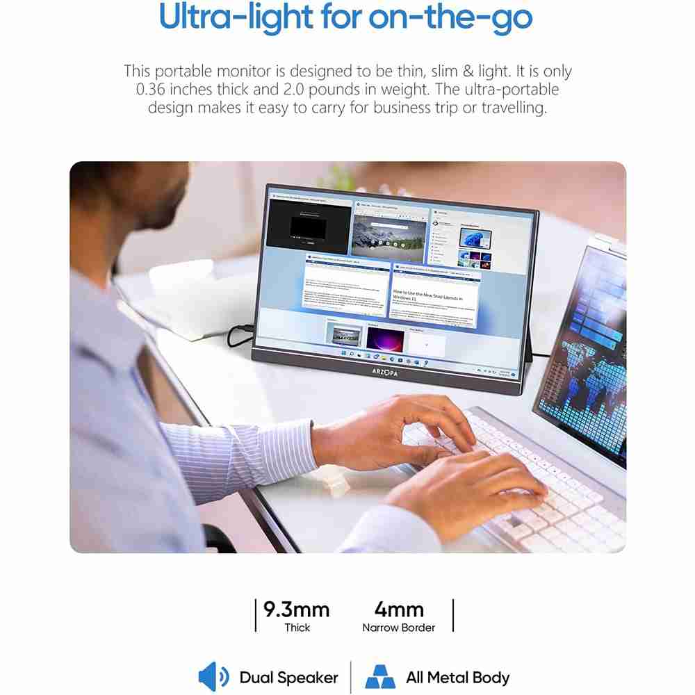 პორტატული მონიტორი ARZOPA A1M 17.3“ IPS FHD