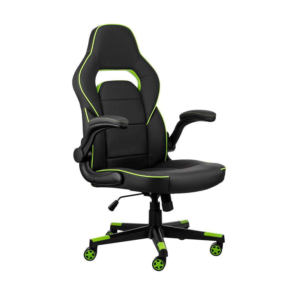 გეიმინგ სკამი 2E Gaming chair HEBI Black/Green - 2E-GC-HEB-BK