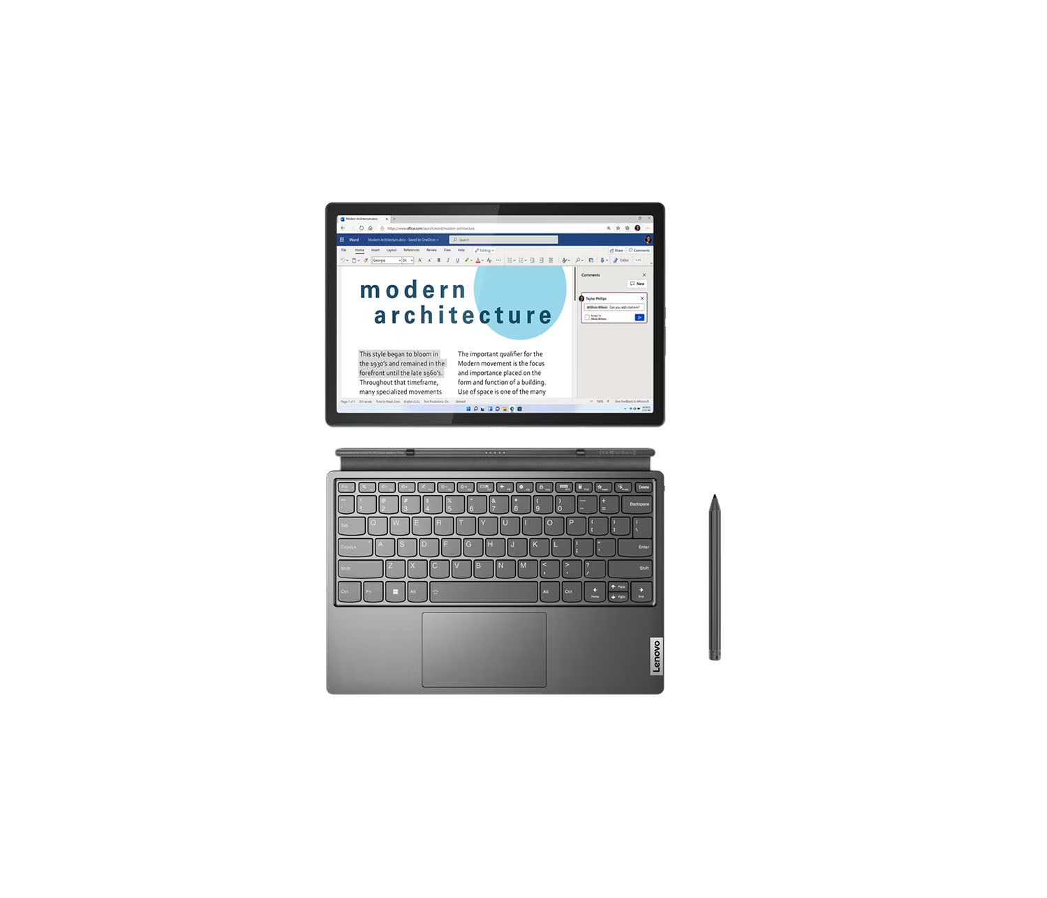 ლეპტოპი (Windows Tablet) Lenovo IdeaPad Duet 5 12.4" WQXGA (i5-1235U/16GB/512GB SSD) - 82TQ005JRU