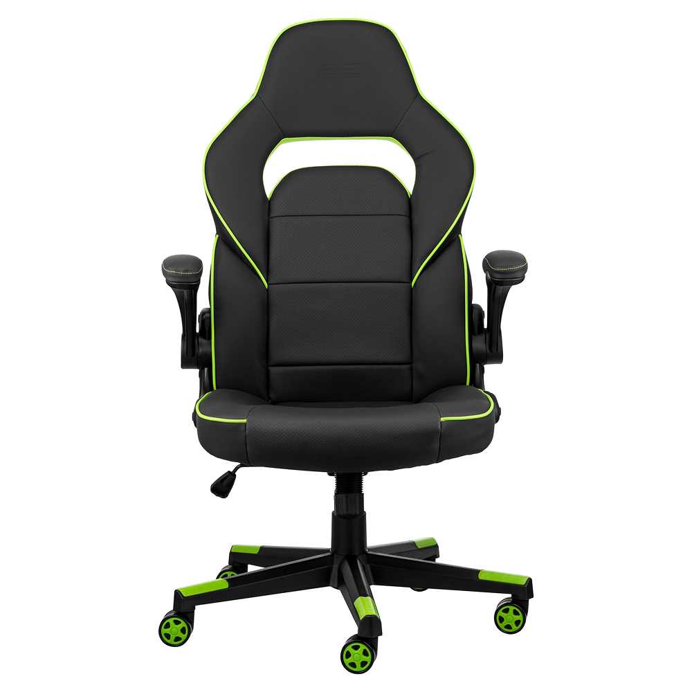 გეიმინგ სკამი 2E Gaming chair HEBI Black/Green - 2E-GC-HEB-BK