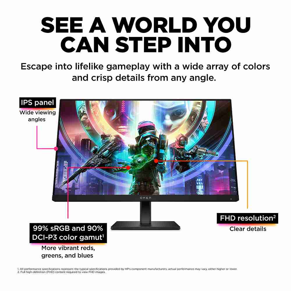 გეიმინგ მონიტორი HP OMEN 24 Gaming 23.8'' FHD IPS - 780D9E9