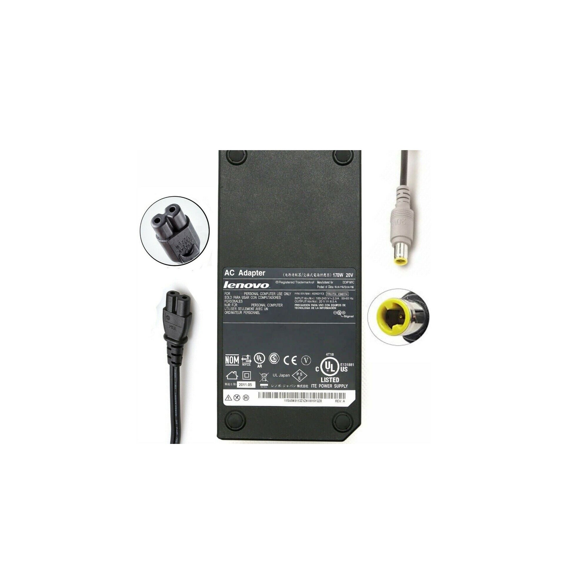 Lenovo ლეპტოპის ორიგინალი დამტენი 170W 20V 8.5A Round Tip