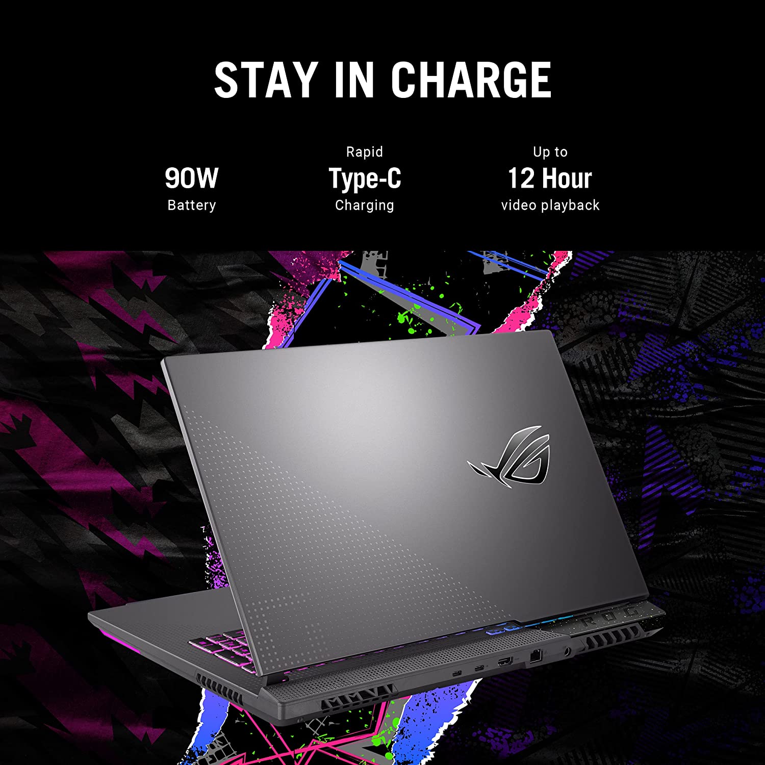 ლეპტოპი თამაშებისთვის (Gaming) Asus ROG Strix G713 17.3 FHD (R7-6800H/16GB/1TB SSD/RTX 3060) - G713RM-KH096