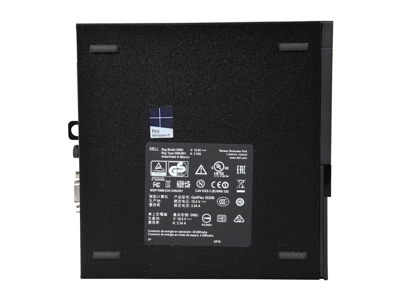 Micro Desktop კომპიუტერი Dell OptiPlex 3020 Micro (i5-4590T/8GB/240GB SSD)